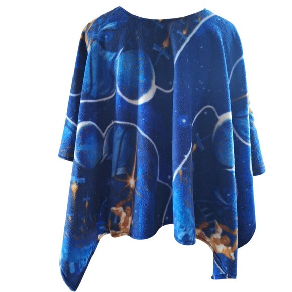 Handmade Original Star Wars Fleece Poncho Blue Orange Lightweight - Picture 4 of 11